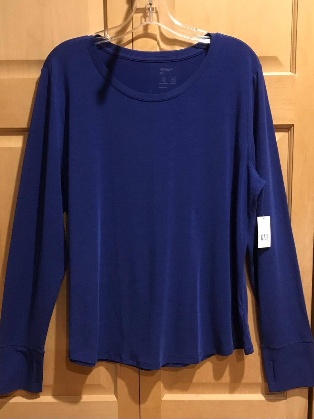 New GAP Women's Long Sleeve Crewneck Top in Deep Blue